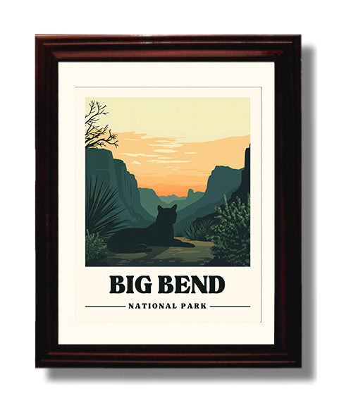 Big Bend Lost Mine Trai National Parks Wall Art - 8x10 Beveled Frame
