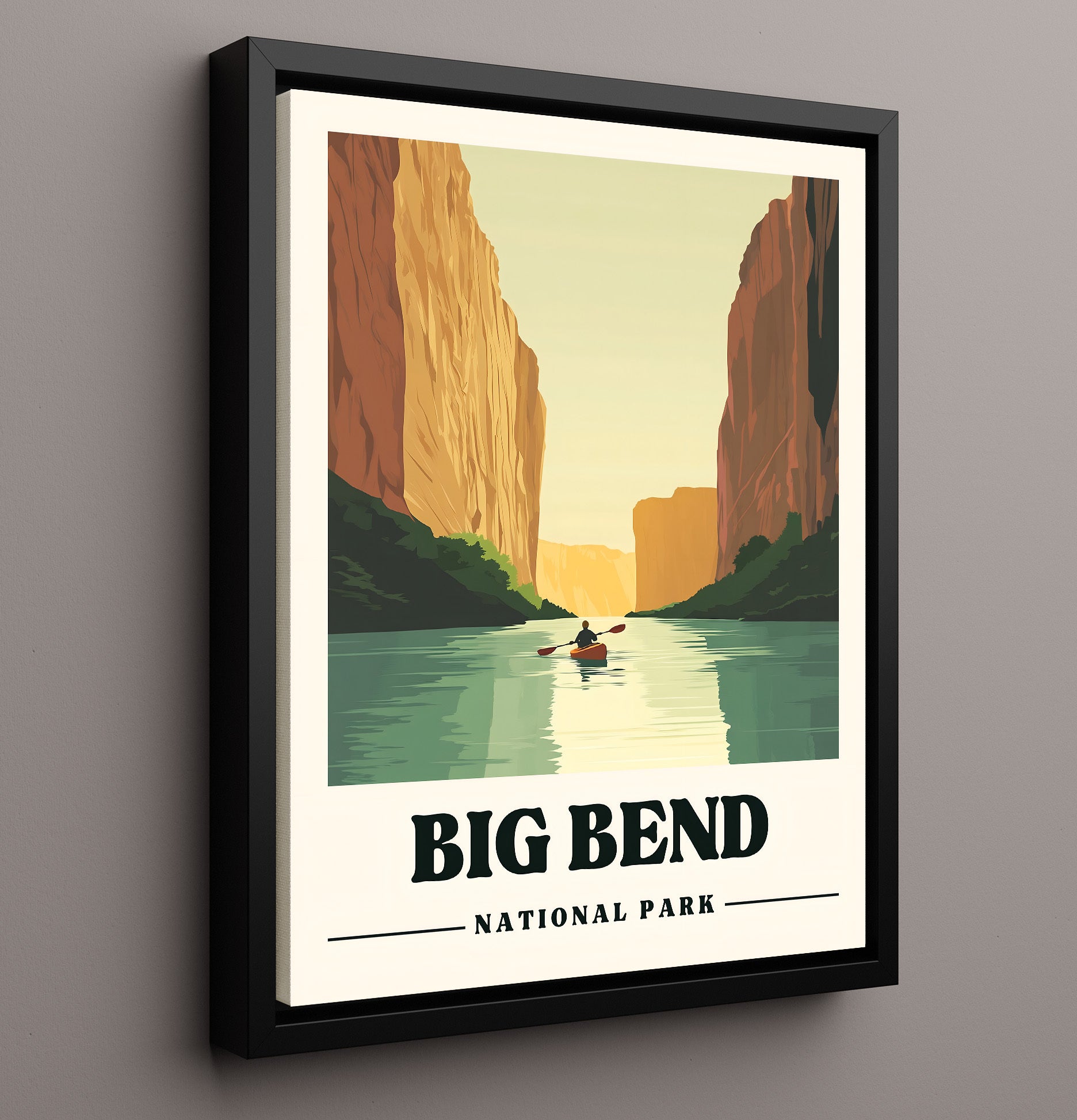 Big Bend Santa Elena Canyon National Parks Wall Art - 16x20 Framed Canvas