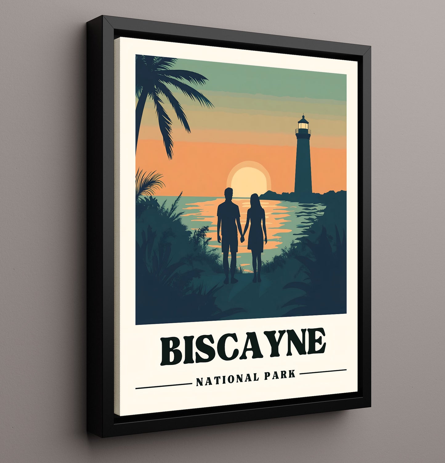 Biscayne Boca Chita Key Lighthouse National Parks Wall Art - 16x20 Framed Canvas