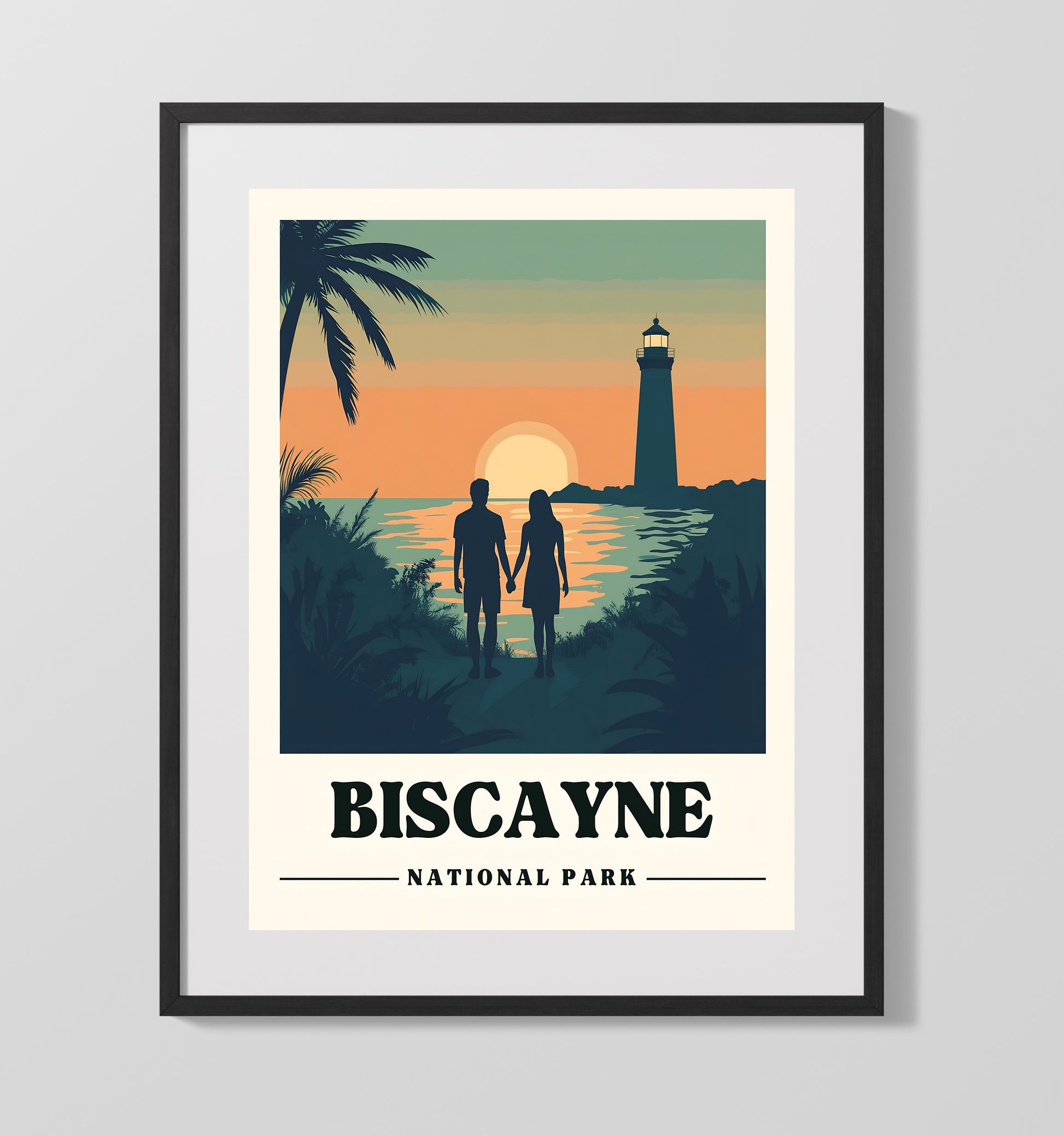 Biscayne Boca Chita Key Lighthouse National Parks Wall Art - 16x20 Gallery Frame