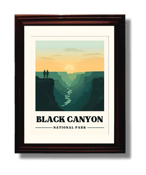 Black Canyon Gunnison Point National Parks Wall Art - 8x10 Beveled Frame