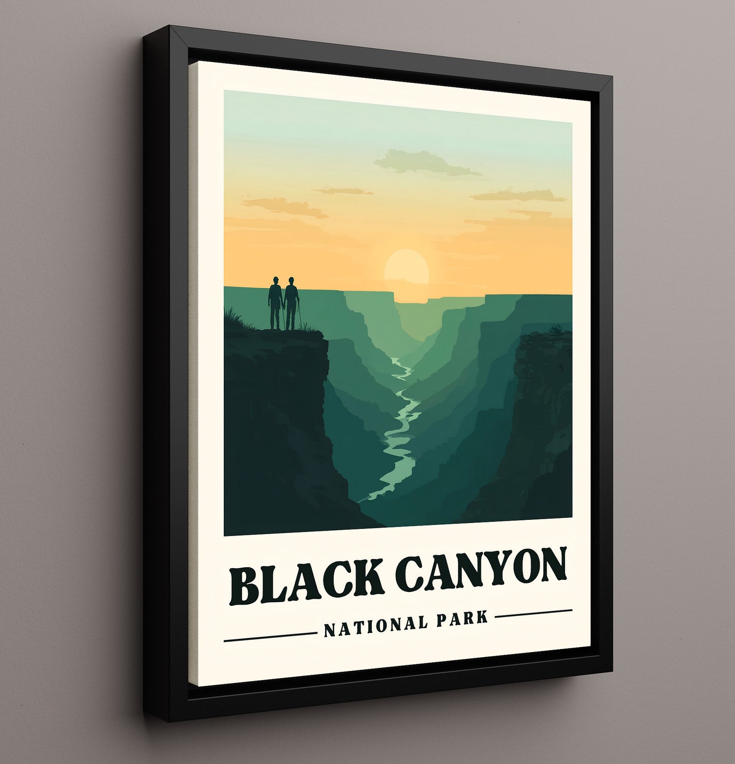 Black Canyon Gunnison Point National Parks Wall Art - 16x20 Framed Canvas