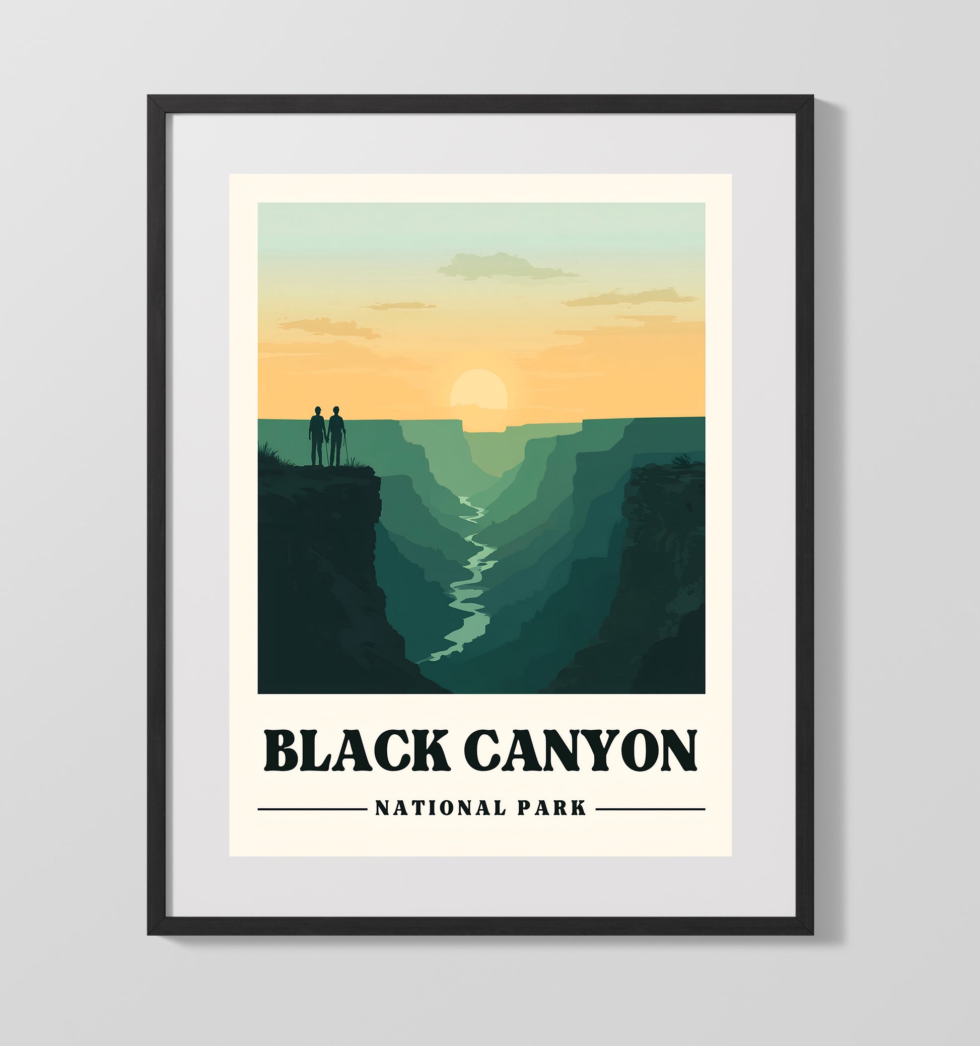 Black Canyon Gunnison Point National Parks Wall Art - 16x20 Gallery Frame