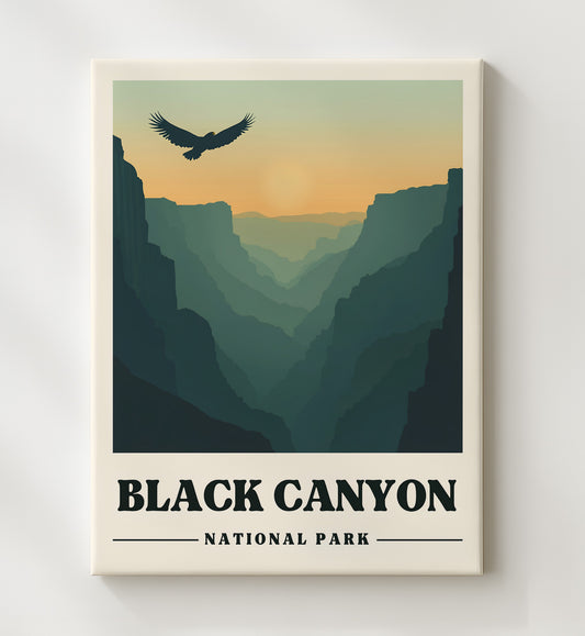 Black Canyon - Painted Wall View 8x10 Canvas national park wall art