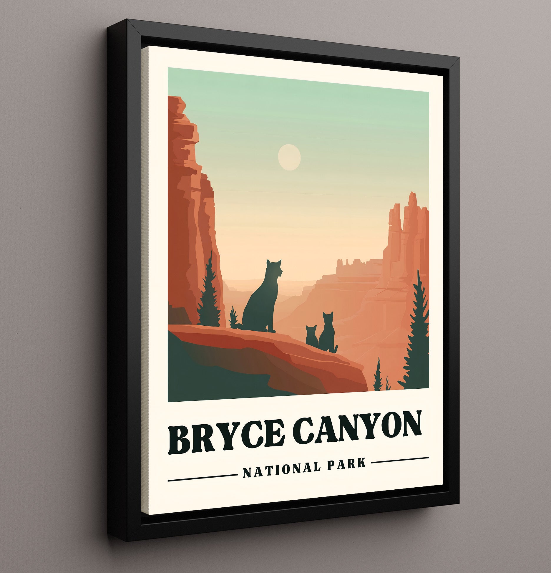 Bryce Canyon Sunrise Point National Parks Wall Art - 16x20 Framed Canvas