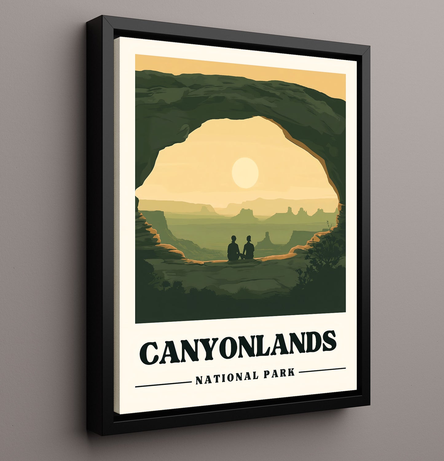 Canyonlands Mesa Arch Version 1 National Parks Wall Art - 16x20 Framed Canvas