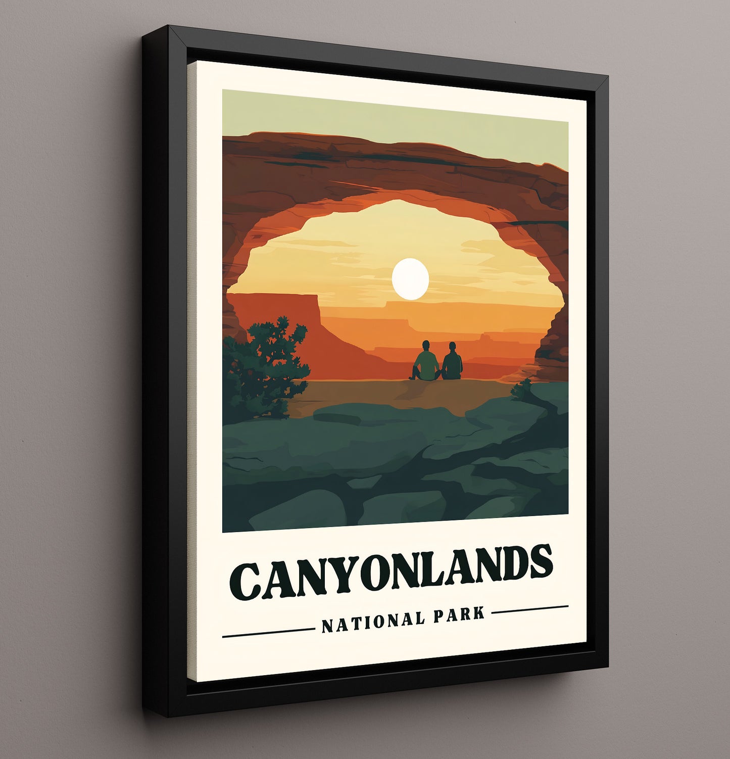 Canyonlands Mesa Arch Version 2 National Parks Wall Art - 16x20 Framed Canvas