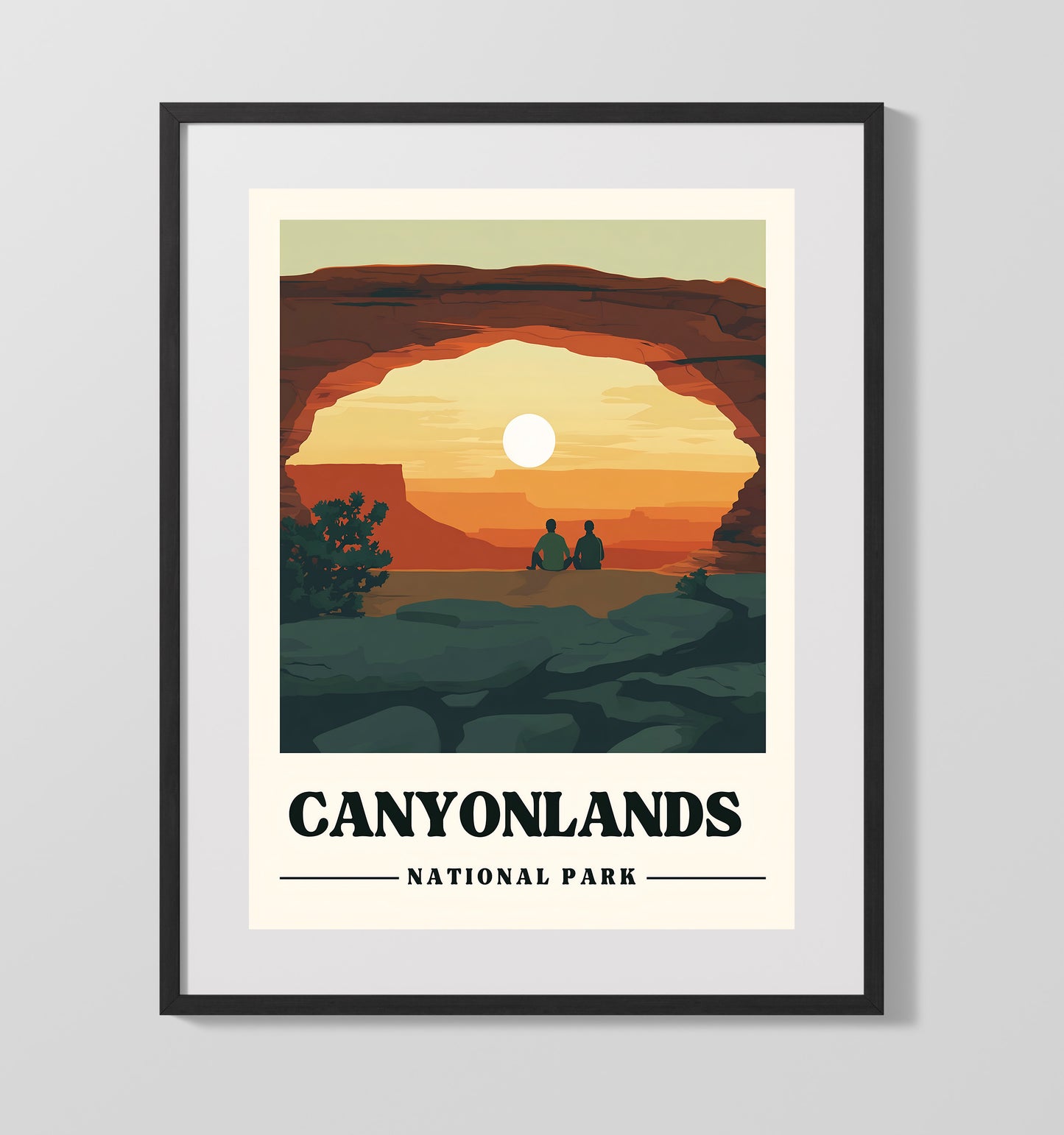 Canyonlands Mesa Arch Version 2 National Parks Wall Art - 16x20 Gallery Frame