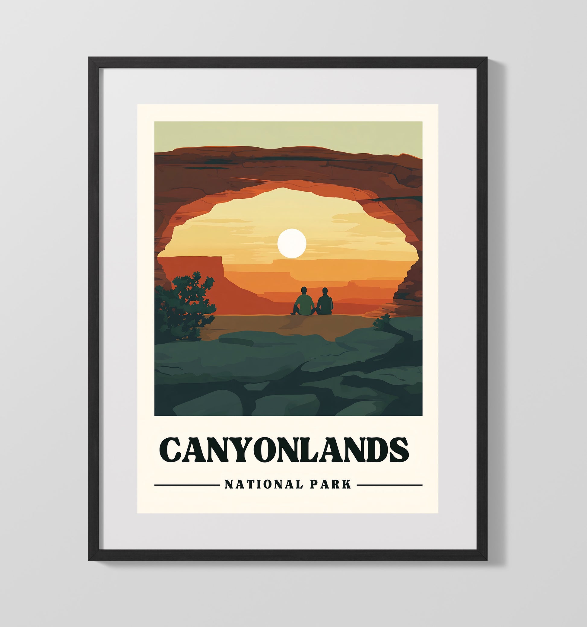 Canyonlands Mesa Arch Version 2 National Parks Wall Art - 16x20 Gallery Frame