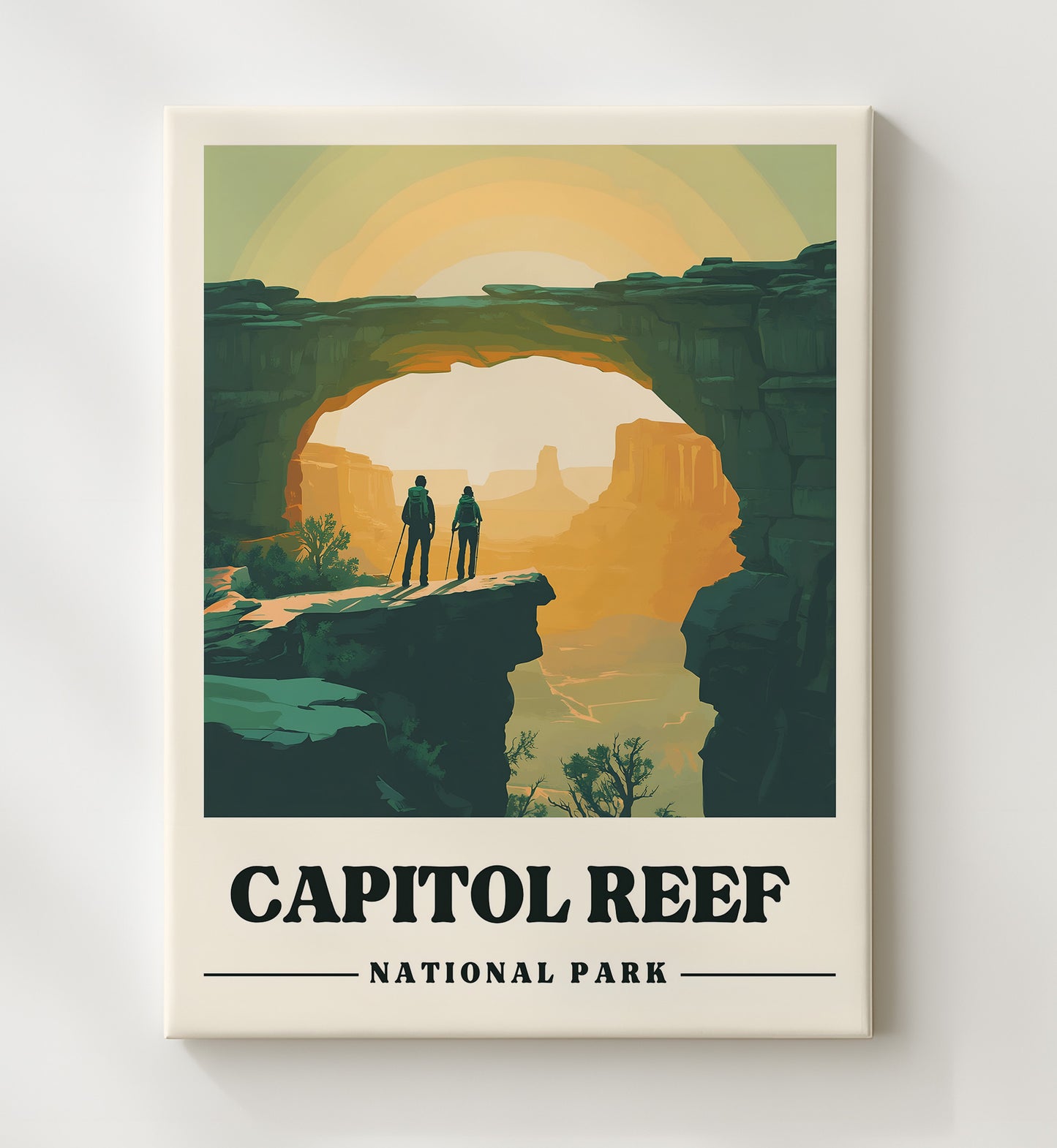 Capitol Reef Hickman Bridge National Parks Wall Art - 20x24 Canvas