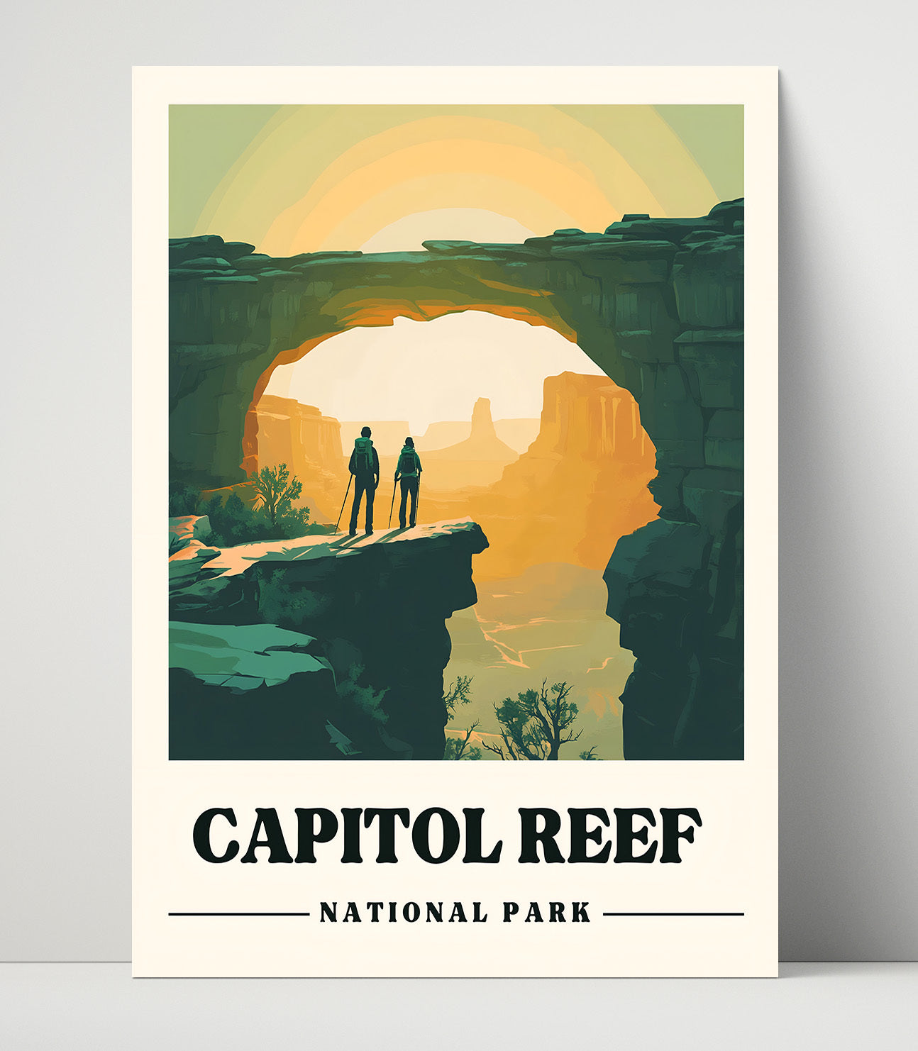 Capitol Reef Hickman Bridge National Parks Wall Art - 16x20 Unframed Print
