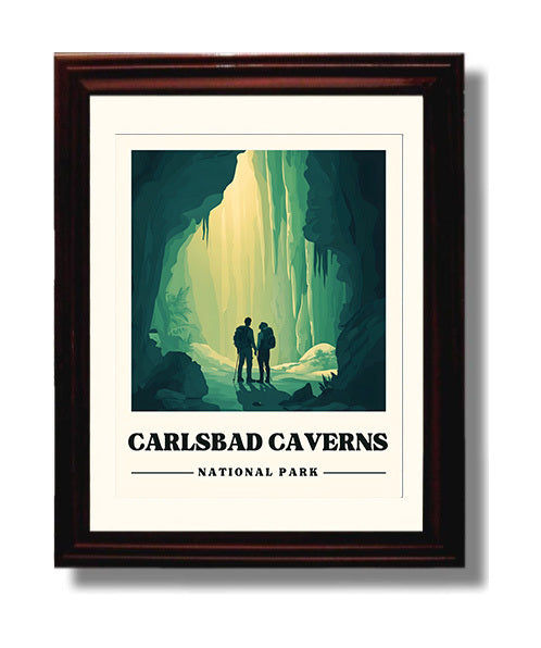 Carlsbad Caverns National Parks Wall Art - 8x10 Beveled Frame