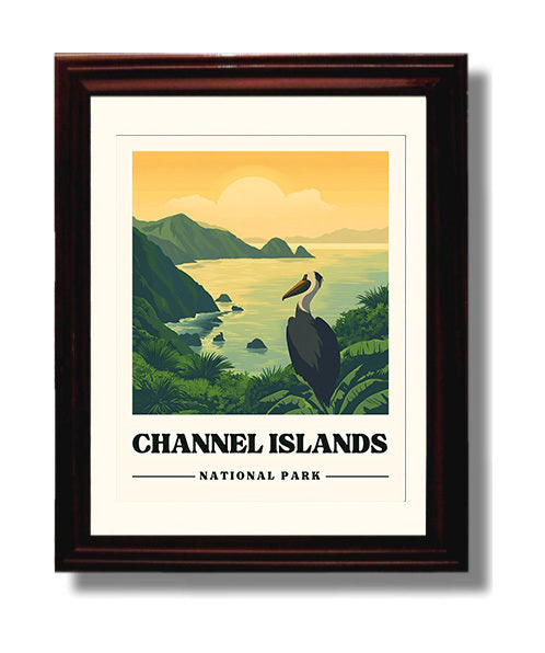 Channel Islands Anacapa Island National Parks Wall Art - 8x10 Beveled Frame