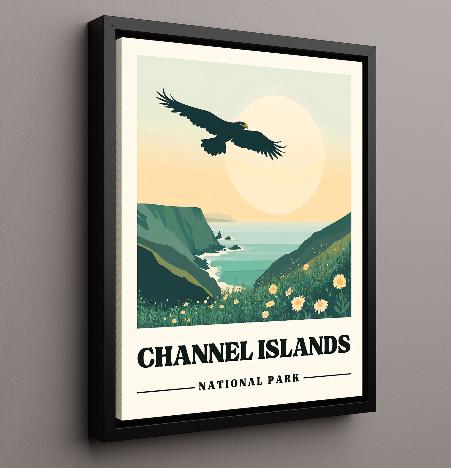 Channel Islands Caven Point National Parks Wall Art - 16x20 Framed Canvas