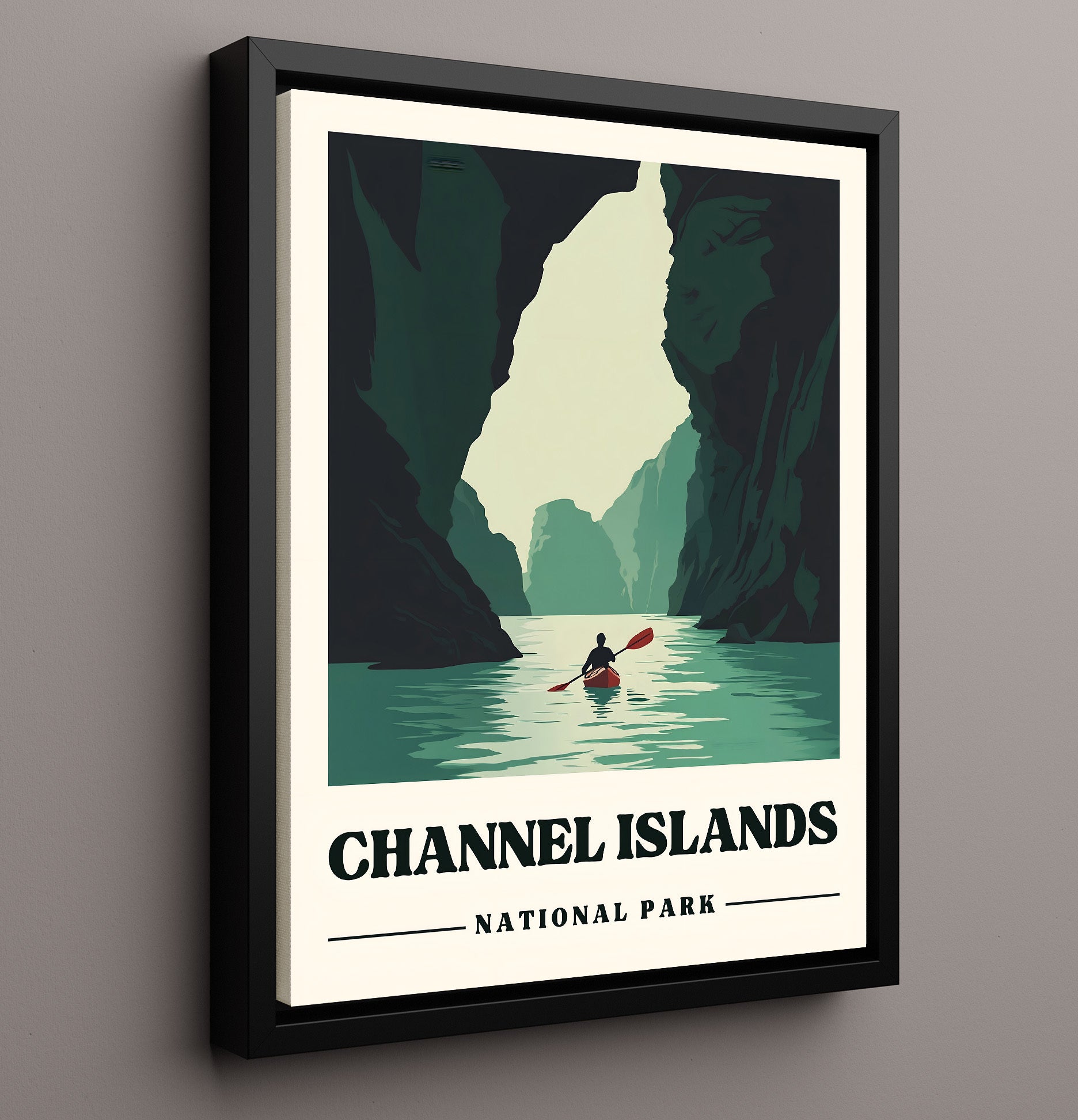 Channel Islands Painted Cave Sanat Cruz National Parks Wall Art - 16x20 Framed Canvas
