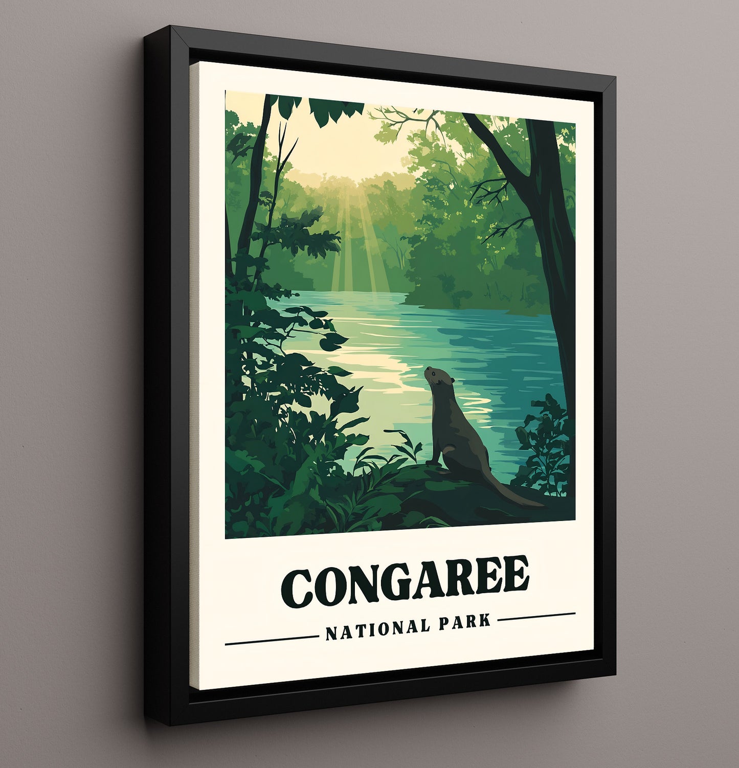 Congaree Weston Lake National Parks Wall Art - 16x20 Framed Canvas