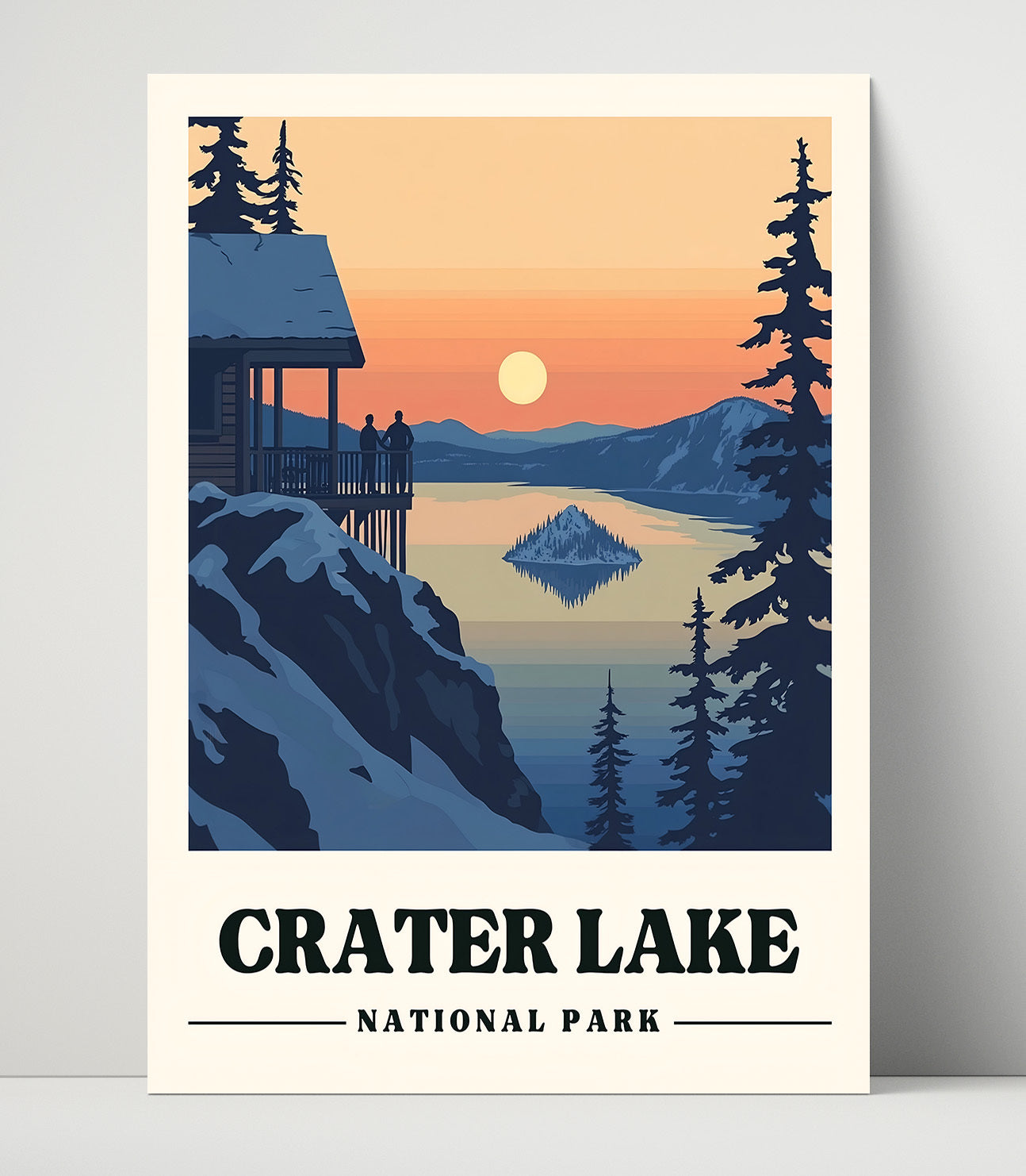 Crater Lake Watchman Overlook National Parks Wall Art - 16x20 Unframed Print