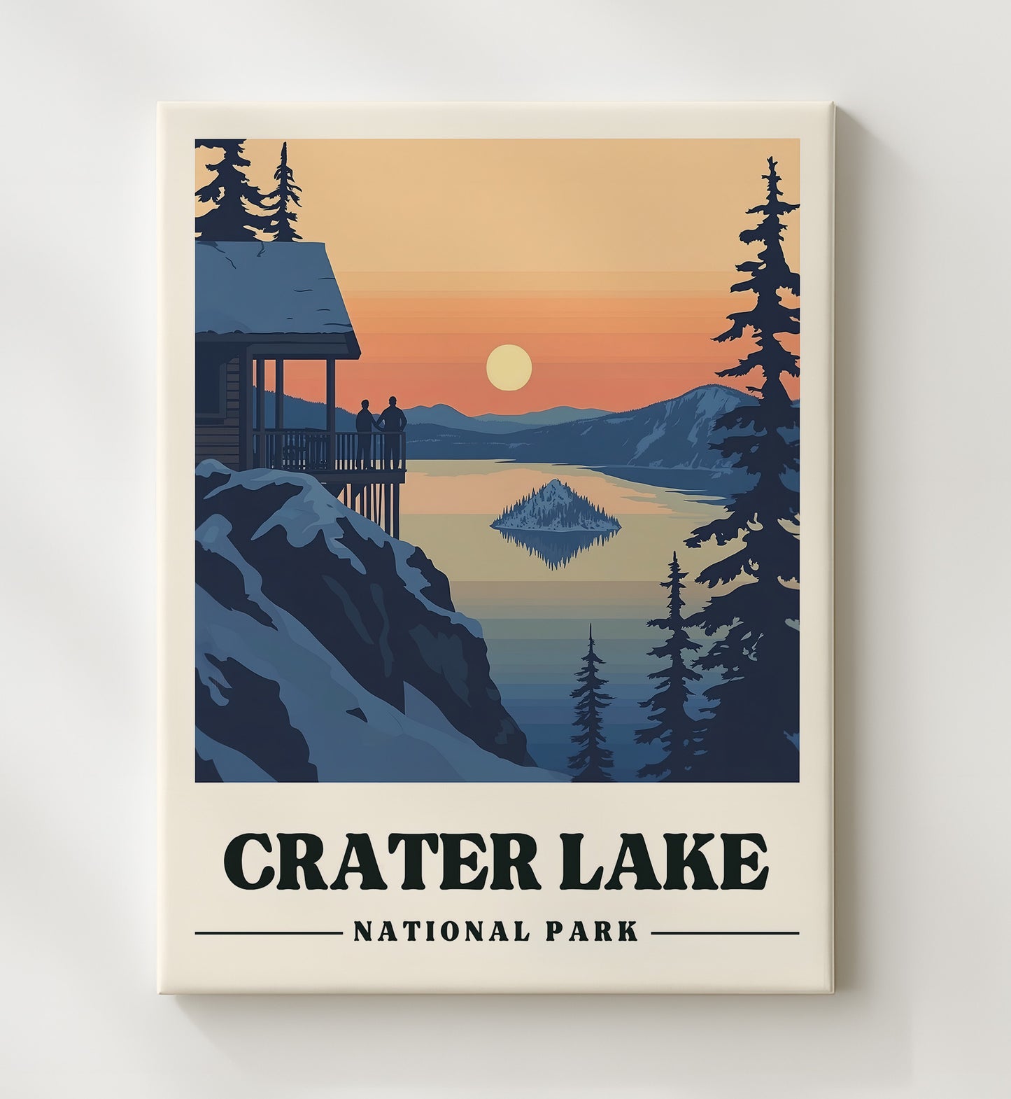 Crater Lake Watchman Overlook National Parks Wall Art - 20x24 Canvas