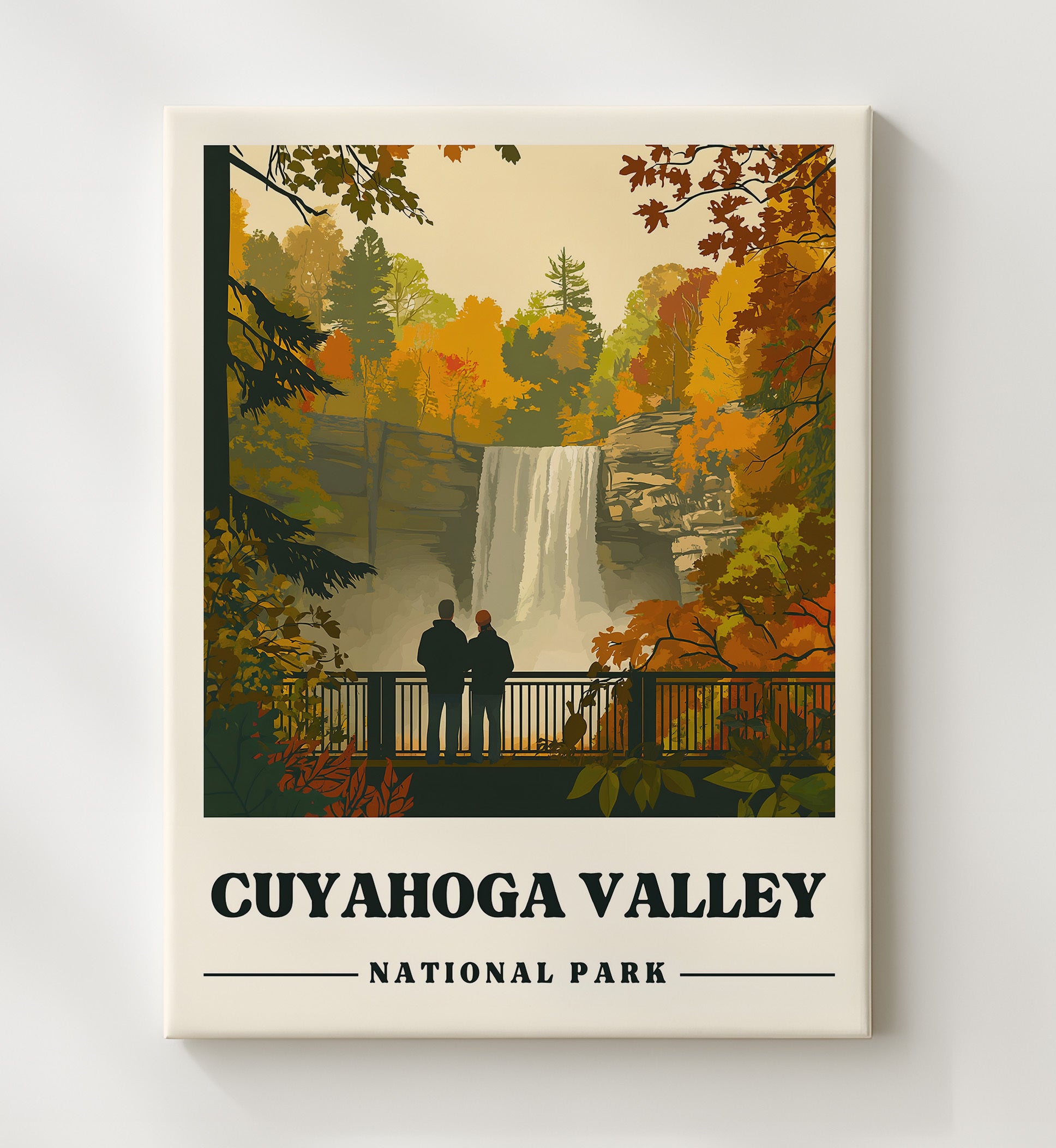 Cuyahoga Valley Brandywine Falls National Parks Wall Art - 20x24 Canvas