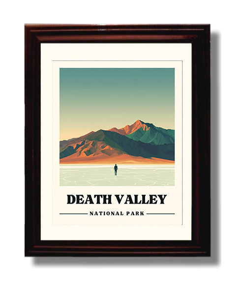 Death Valley Badwater Basin National Parks Wall Art - 8x10 Beveled Frame