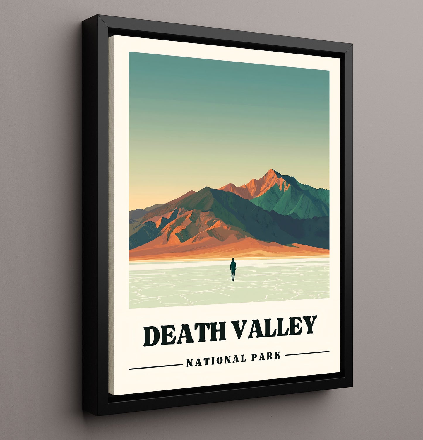 Death Valley Badwater Basin National Parks Wall Art - 16x20 Framed Canvas