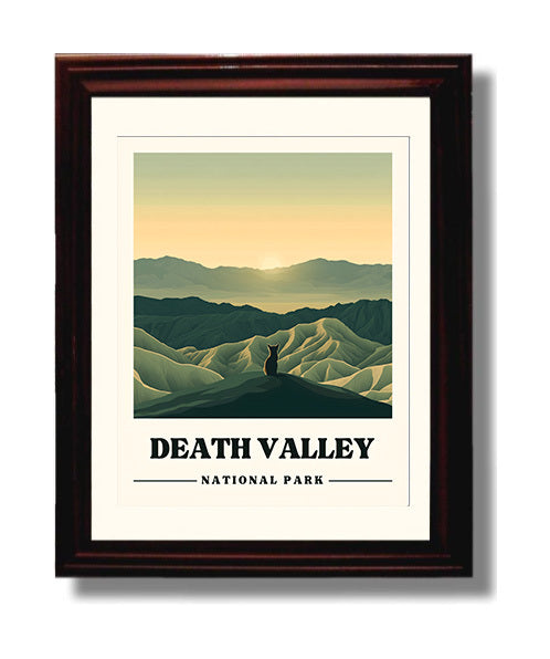 Death Valley Zabriske Point National Parks Wall Art - 8x10 Beveled Frame