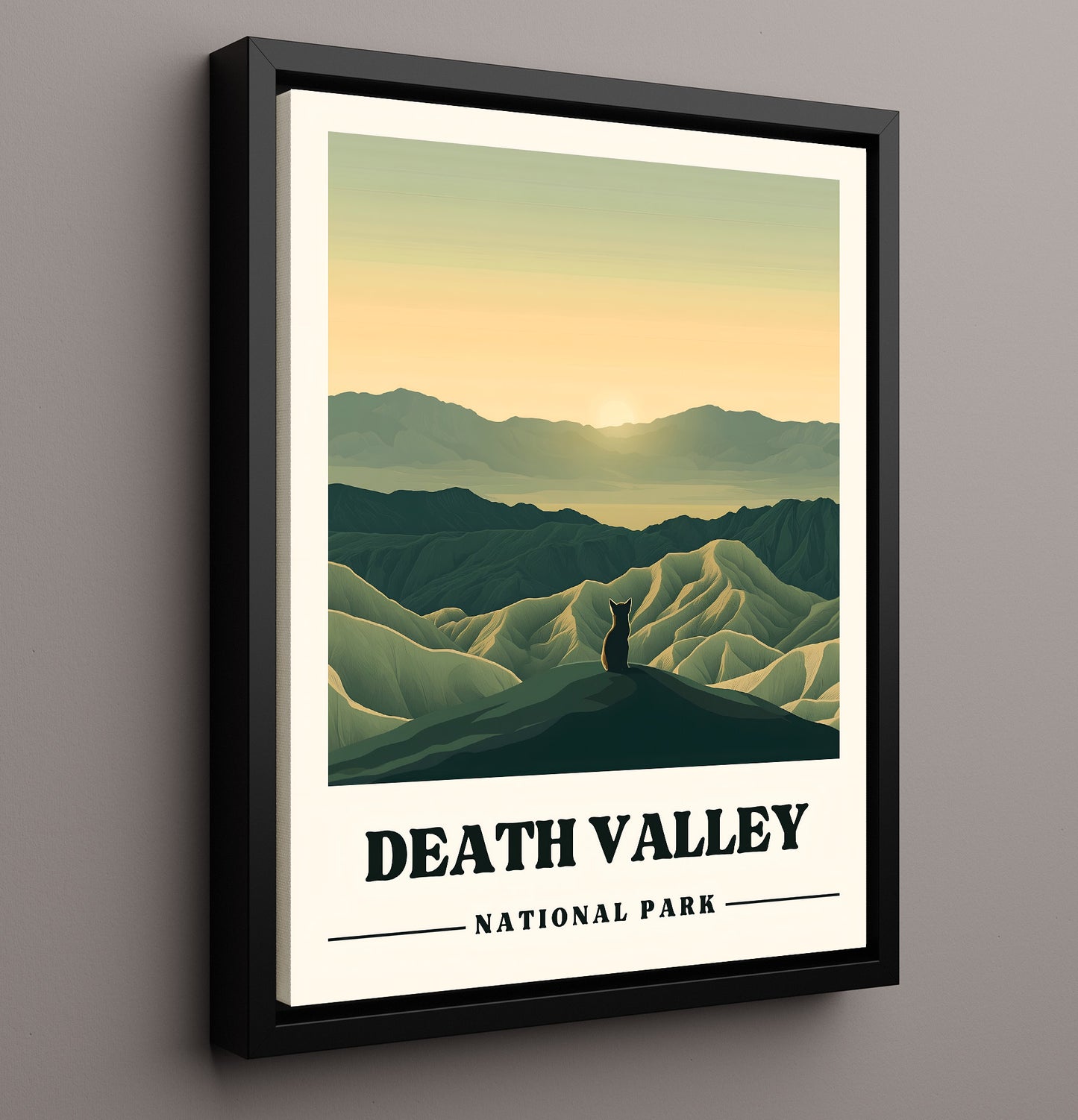 Death Valley Zabriske Point National Parks Wall Art - 16x20 Framed Canvas