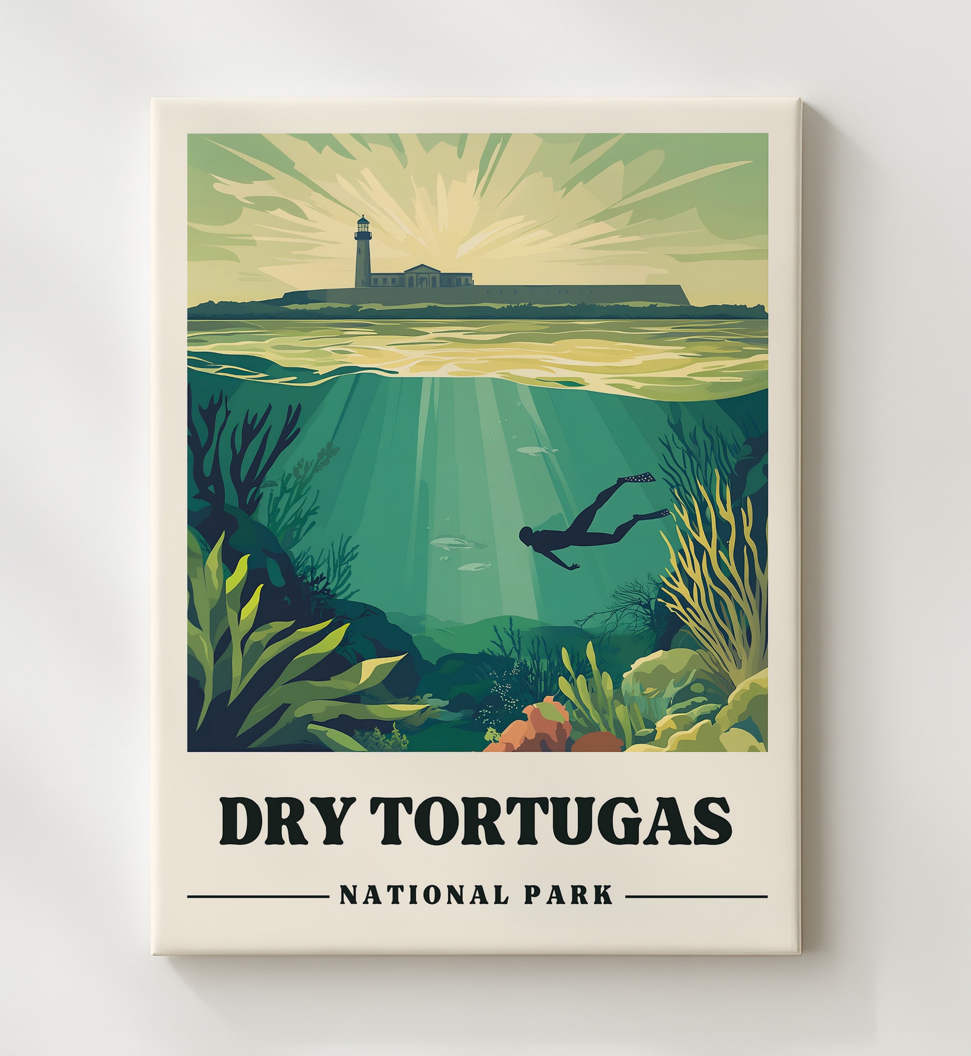Dry Tortugas Fort Jefferson Version 1 National Parks Wall Art - 20x24 Canvas