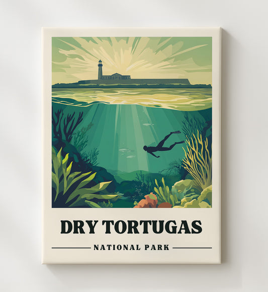 Dry Tortugas - Fort Jefferson Design 1 8x10 Canvas national park wall art
