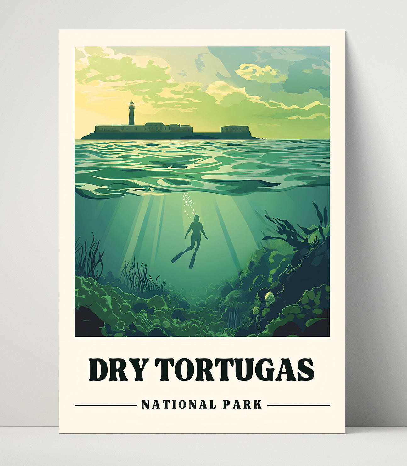 Dry Tortugas Fort Jefferson Version 2 National Parks Wall Art - 16x20 Unframed Print