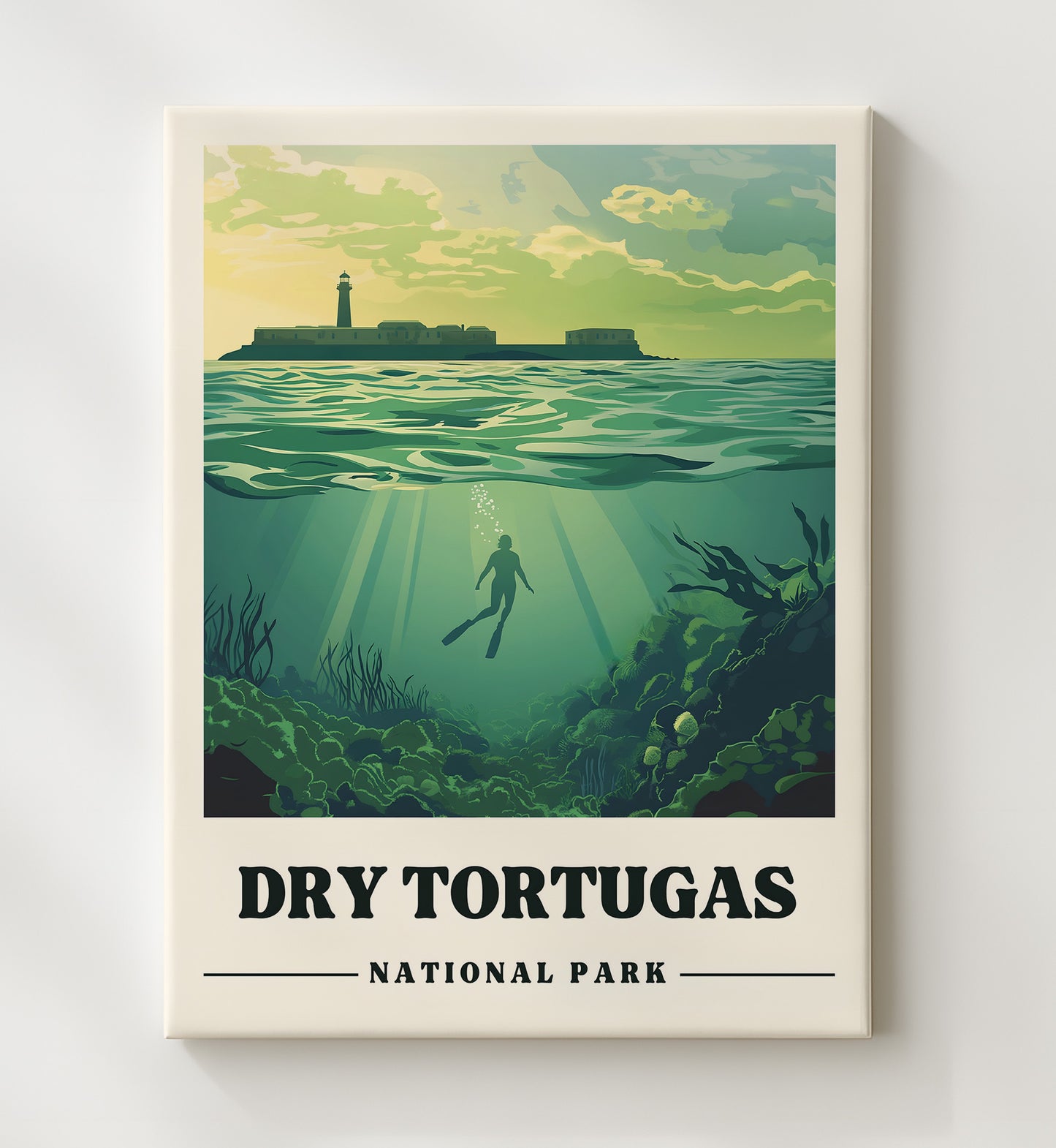 Dry Tortugas Fort Jefferson Version 2 National Parks Wall Art - 20x24 Canvas