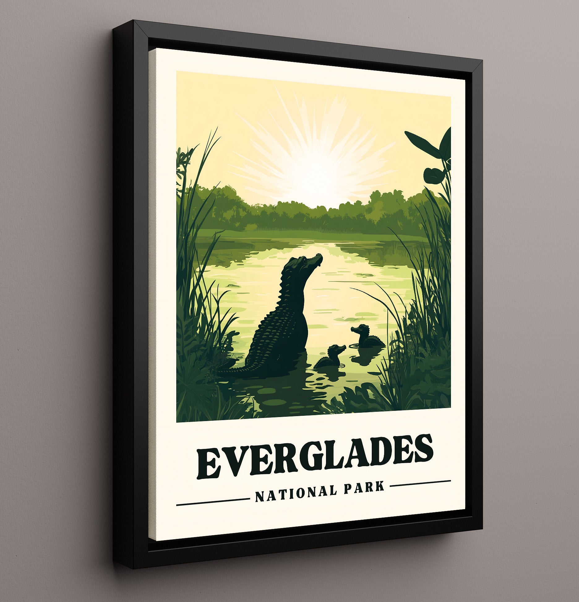 Everglades Version 2 National Parks Wall Art - 16x20 Framed Canvas