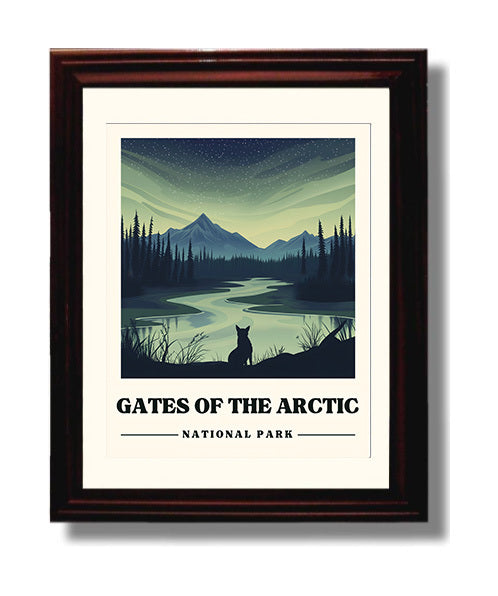 Gates of the Artic Arrigtech Peaks National Parks Wall Art - 8x10 Beveled Frame