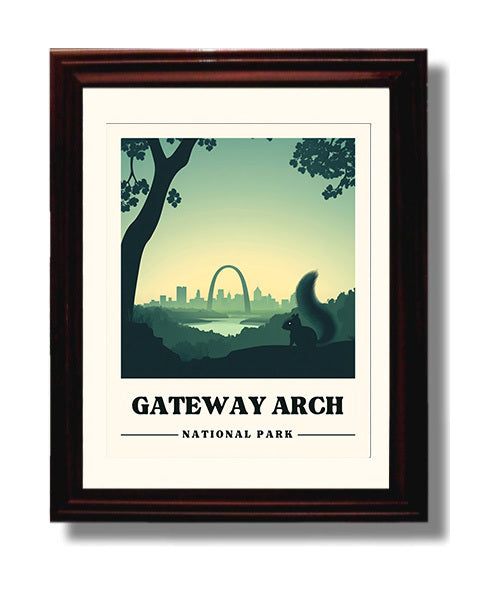 Gateway Arch National Parks Wall Art - 8x10 Beveled Frame
