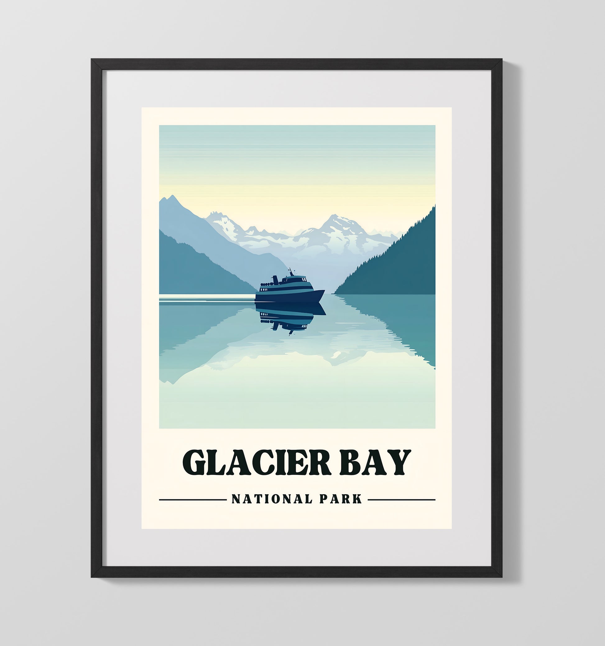 Glacier Bay Bartlett Cove Version 1 National Parks Wall Art - 16x20 Gallery Frame
