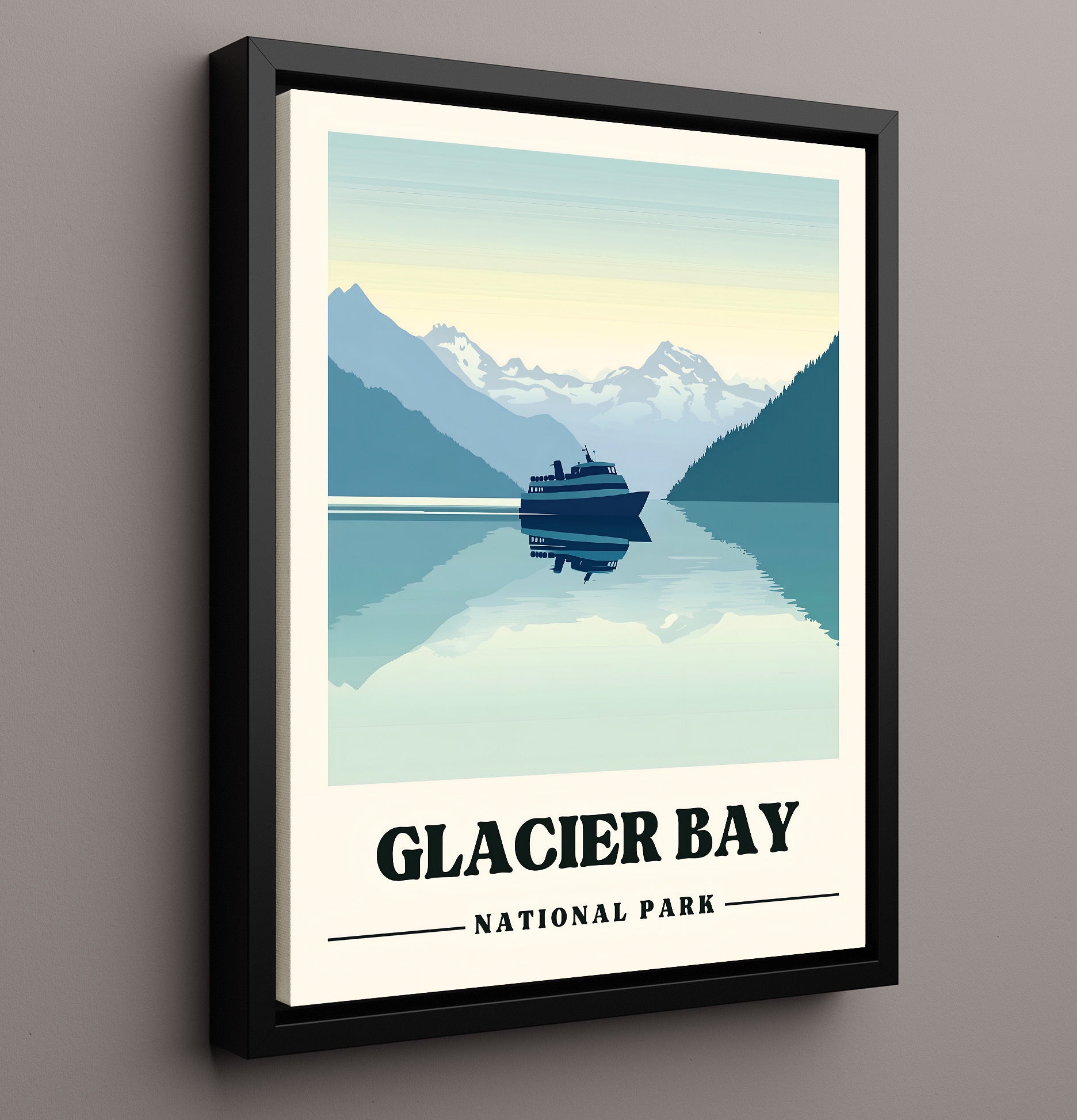 Glacier Bay Bartlett Cove Version 1 National Parks Wall Art - 16x20 Framed Canvas