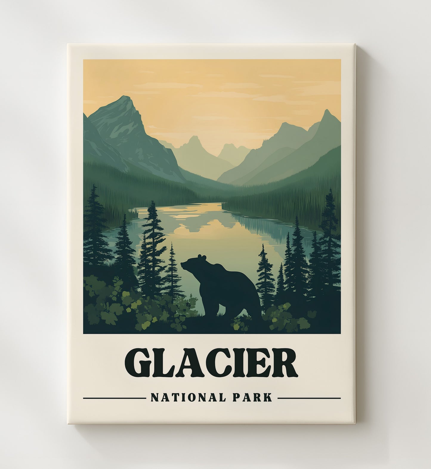 Glacier Many Glacier Valley Version 3 National Parks Wall Art - 20x24 Canvas