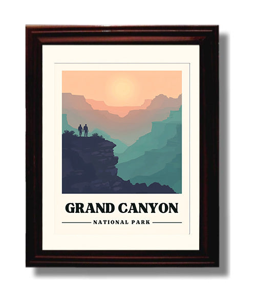 Grand Canyon Bright Angel Point Version 2 National Parks Wall Art - 8x10 Beveled Frame