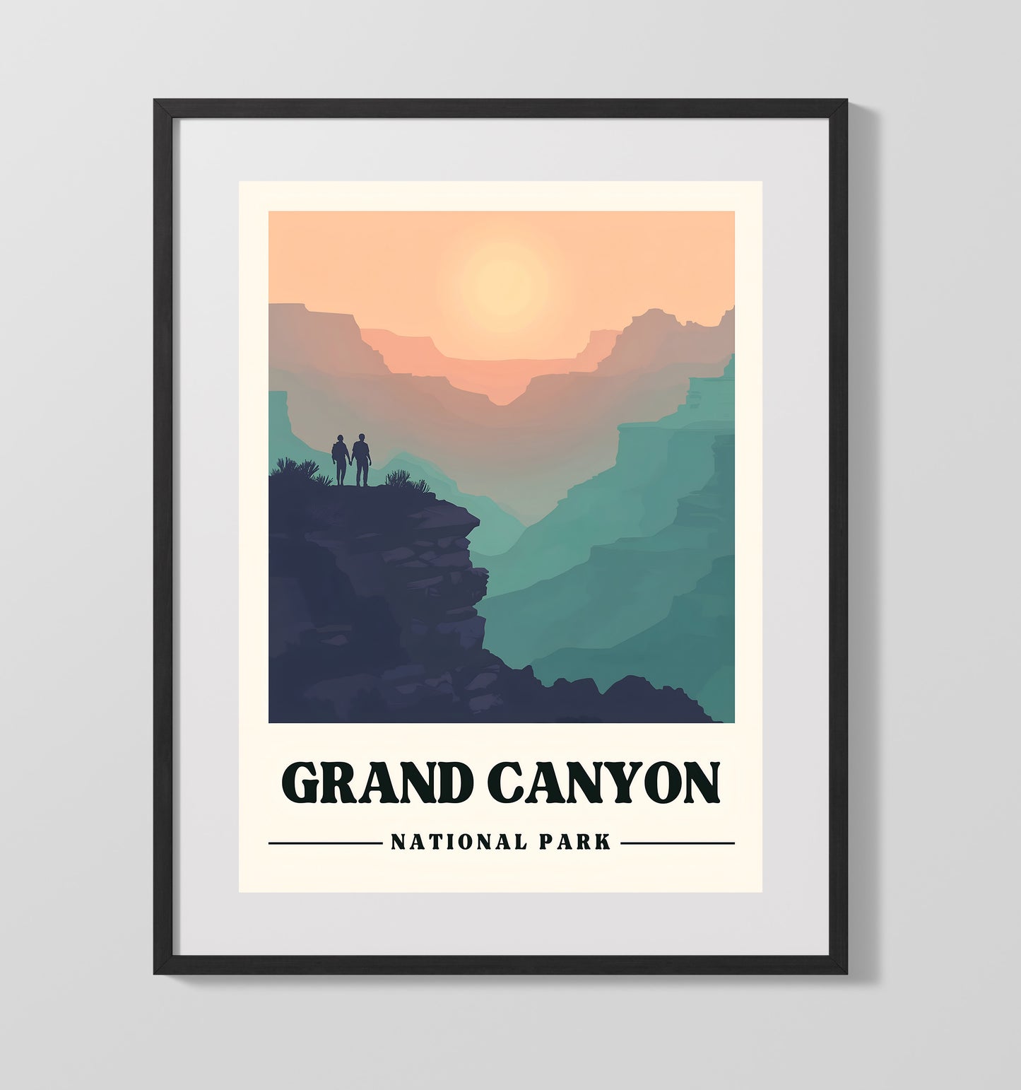 Grand Canyon Bright Angel Point Version 2 National Parks Wall Art - 16x20 Gallery Frame