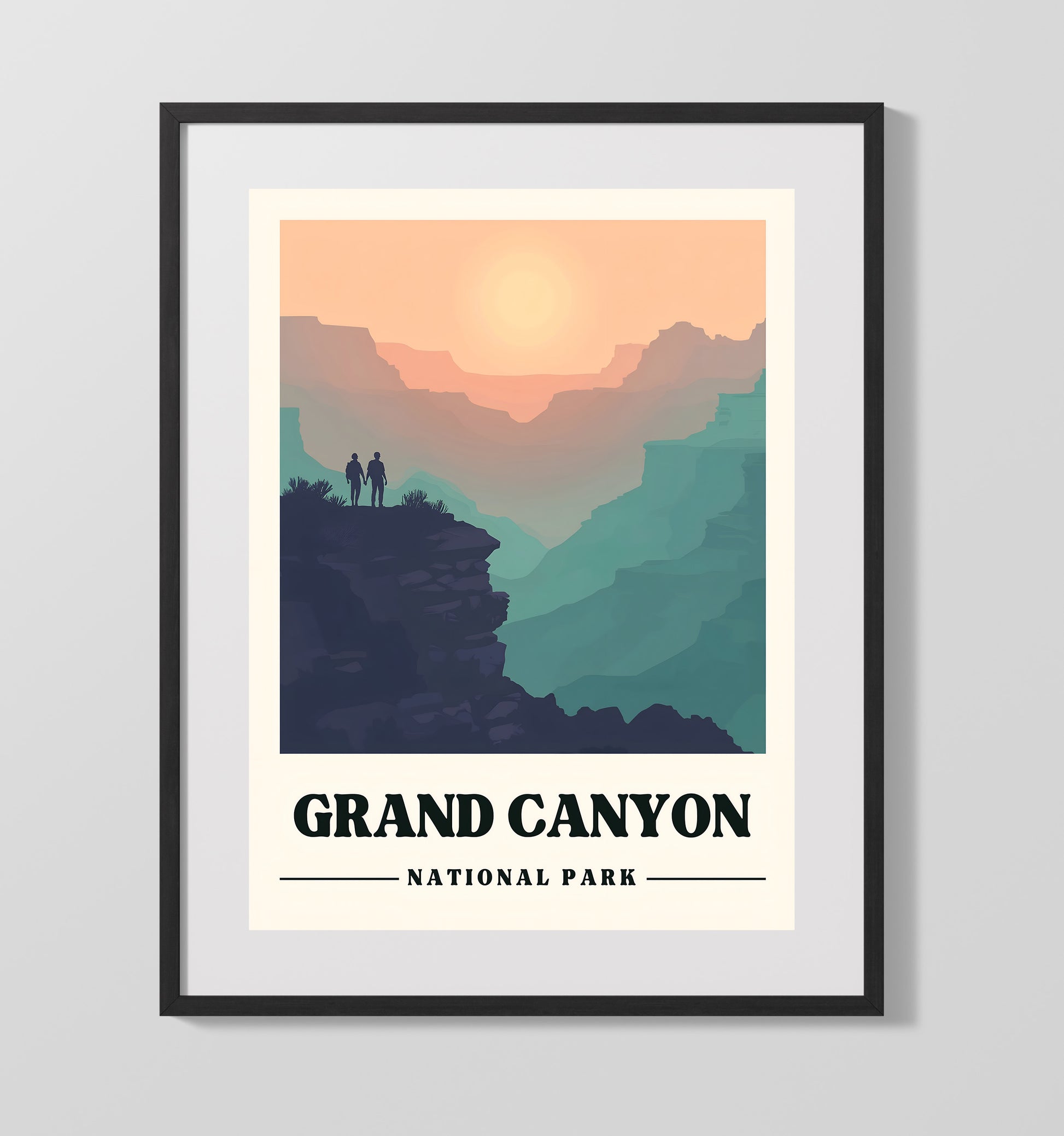 Grand Canyon Bright Angel Point Version 2 National Parks Wall Art - 16x20 Gallery Frame