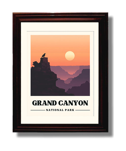 Grand Canyon Desert View Tower National Parks Wall Art - 8x10 Beveled Frame