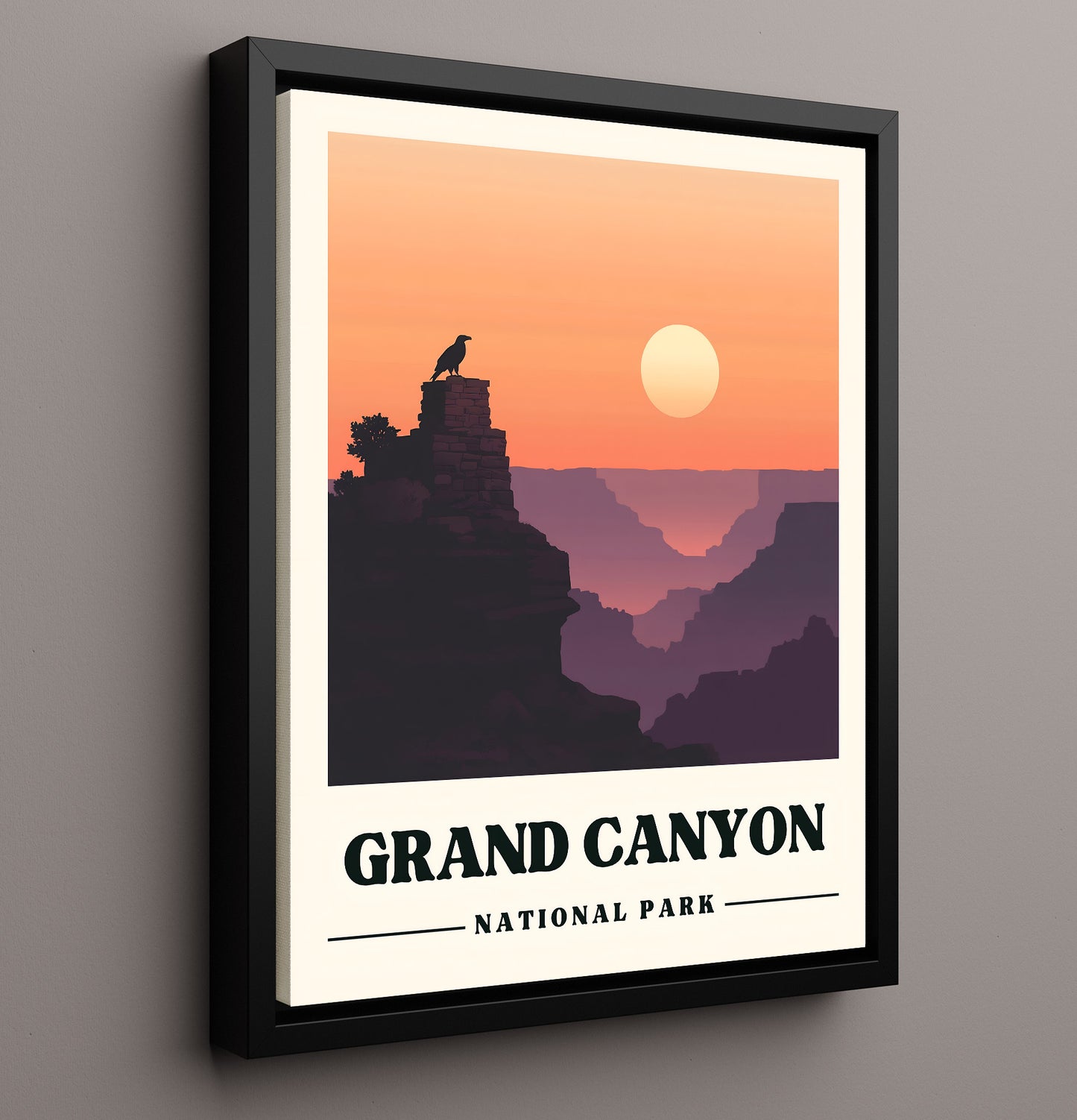 Grand Canyon Desert View Tower National Parks Wall Art - 16x20 Framed Canvas