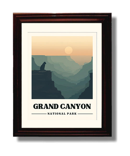 Grand Canyon Mather Point Version 1 National Parks Wall Art - 8x10 Beveled Frame