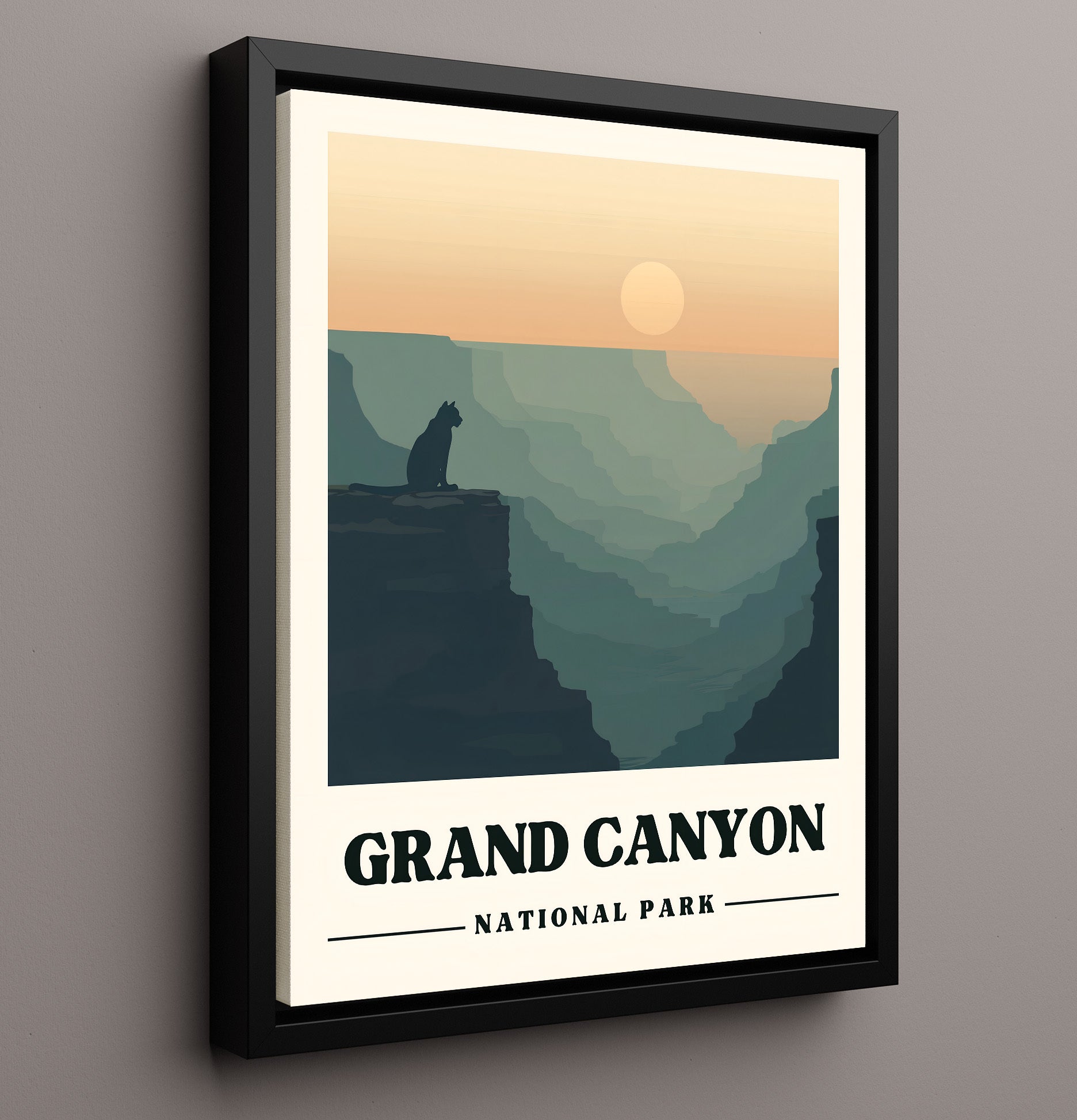 Grand Canyon Mather Point Version 1 National Parks Wall Art - 16x20 Framed Canvas