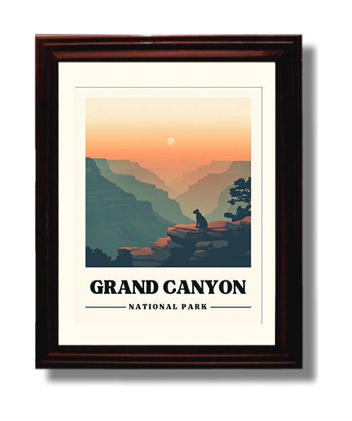 Grand Canyon Mather Point Version 2 National Parks Wall Art - 8x10 Beveled Frame