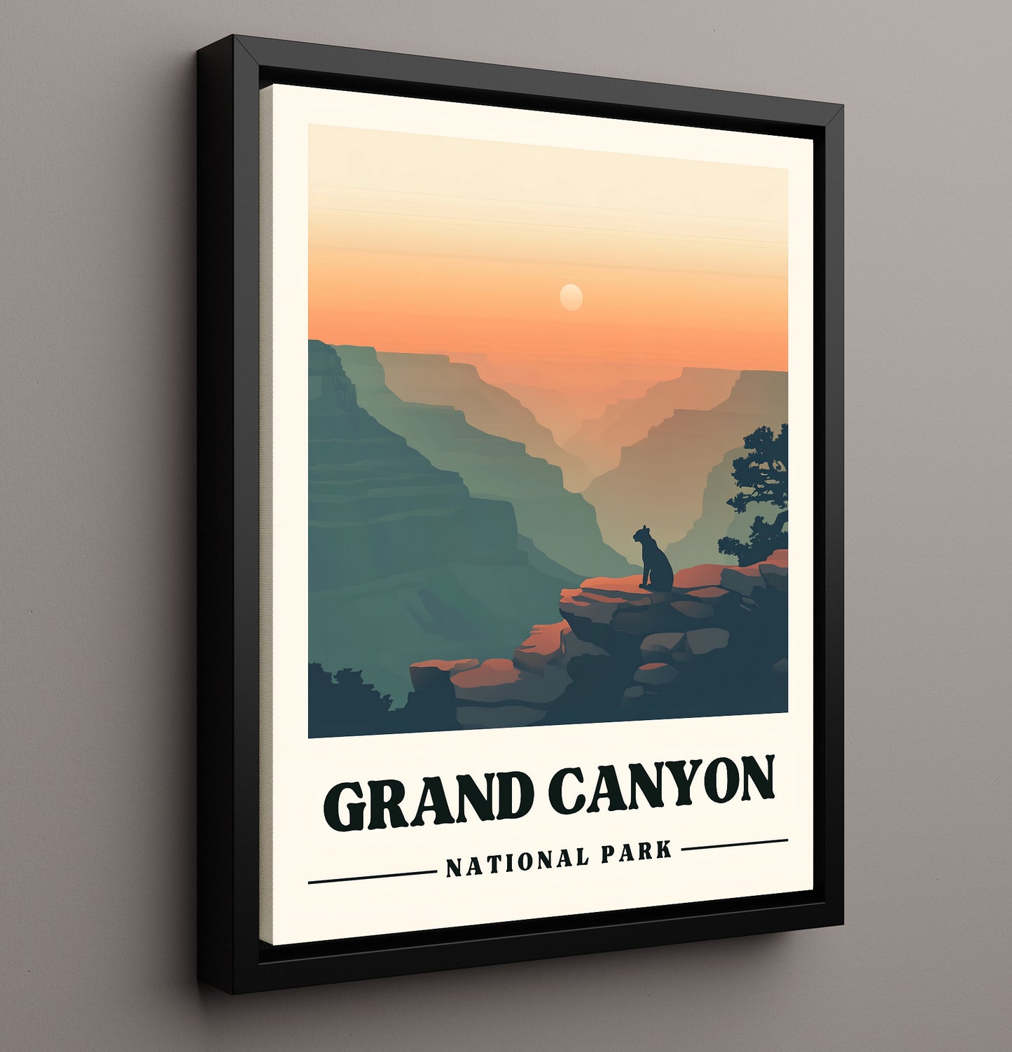 Grand Canyon Mather Point Version 2 National Parks Wall Art - 16x20 Framed Canvas