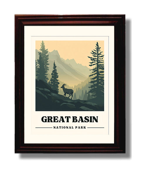 Great Basin Bristlecone Pine Trail Version 1 National Parks Wall Art - 8x10 Beveled Frame