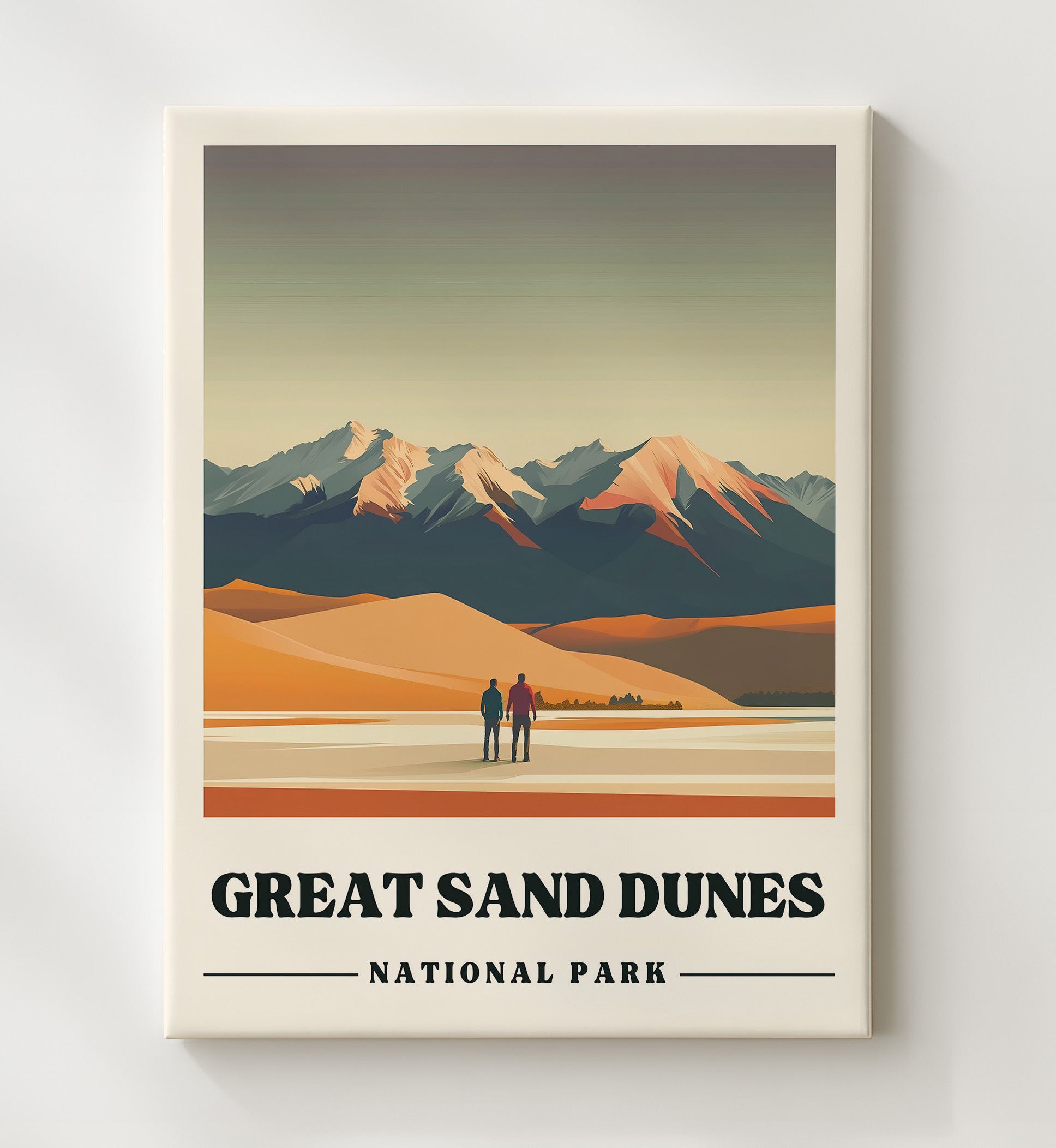 Great Sand Dunes Medano Creek National Parks Wall Art - 20x24 Canvas