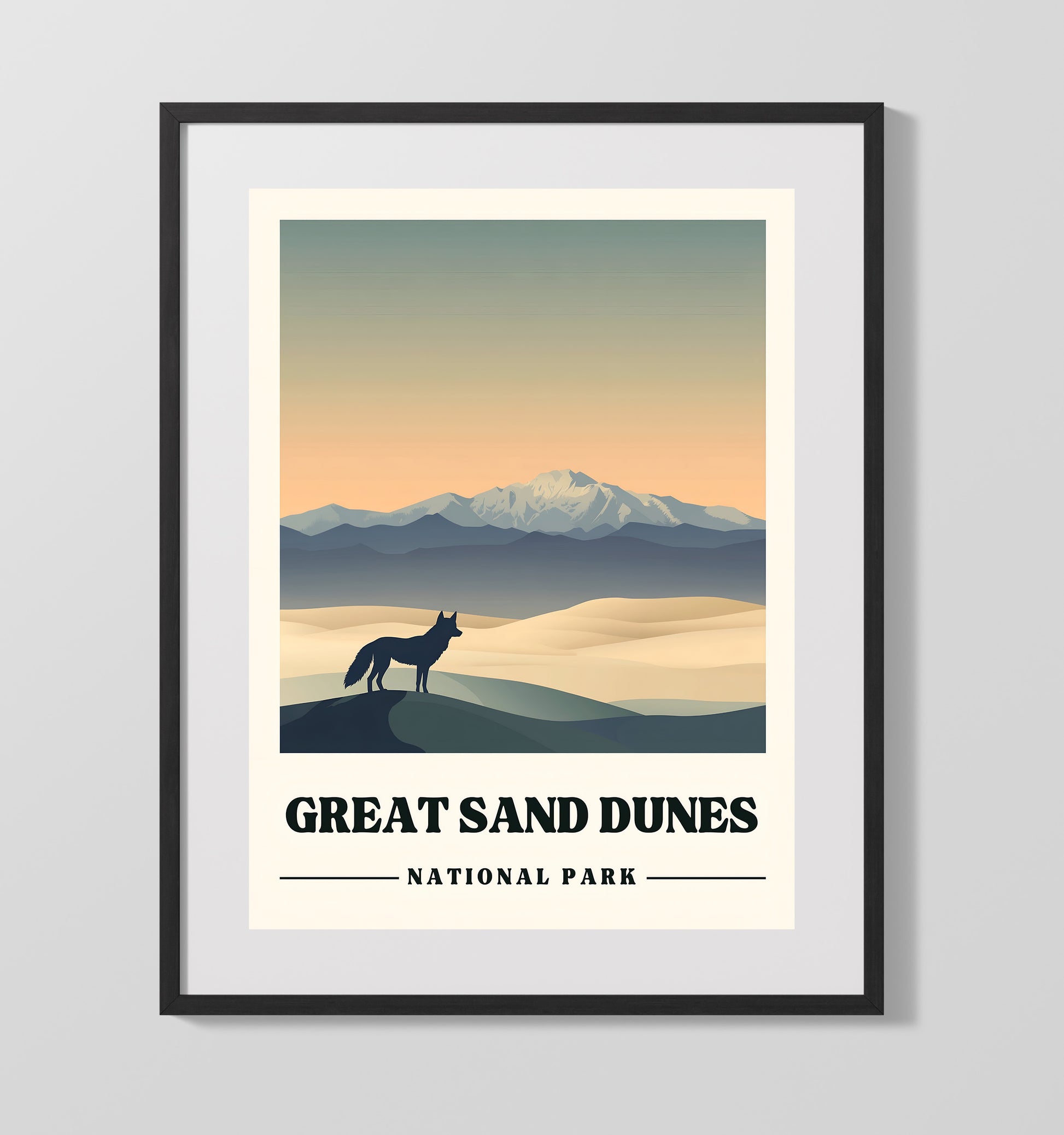 Great Sand Dunes Star Dune National Parks Wall Art - 16x20 Gallery Frame