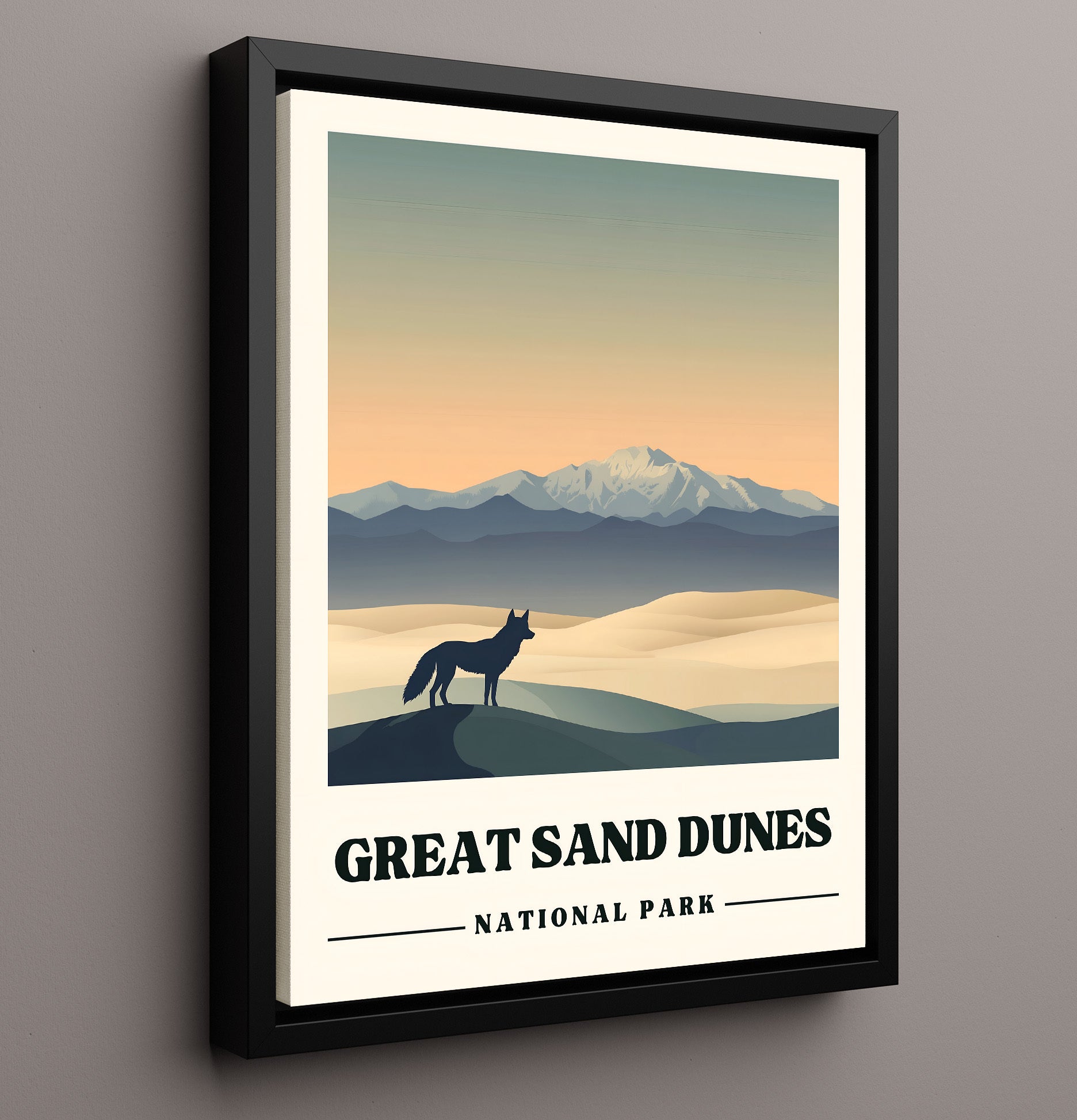 Great Sand Dunes Star Dune National Parks Wall Art - 16x20 Framed Canvas